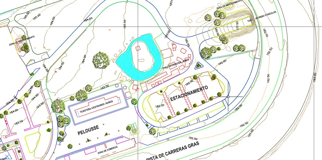 Plano de detalle de accesos y estacionamientos